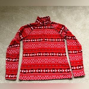 EDDIE BAUER WOMENS ULTRASOFT FLEECE 1/4 ZIP Reddish Orange Color SMALL